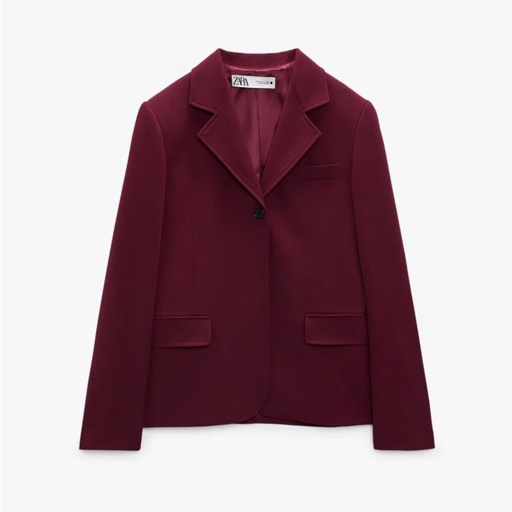 Zara Set - Wine Buttoned Tailored Blazer & Sweetheart Neckline Bustier - Picture 12 of 16